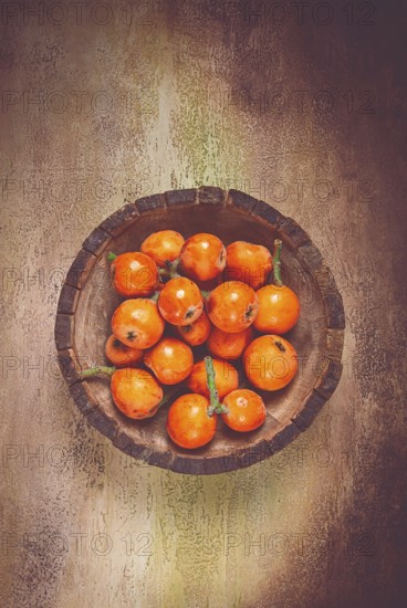 Fresh fruit medlar, loquat, shesek, lokva, Georgia