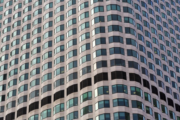 Facade detail, rows of windows, 99 High Street, Keystone high-rise building, Office Tower, Financial District, Downtown, Boston, Massachusetts, New England, USA