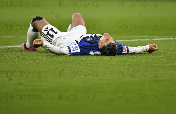 Ransford Königsdörffer Hamburger SV HSV (11) Disappointment disappointed on the ground after missed goal opportunity Gesture Gesture PreZero Arena, Sinsheim, Baden-Württemberg, Germany