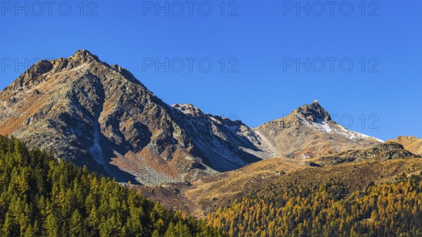 Peaks of the Sex de Marinda and Becs de Bosson mountains, Val d'Anniviers, Valais Alps, Canton of Valais, Switzerland