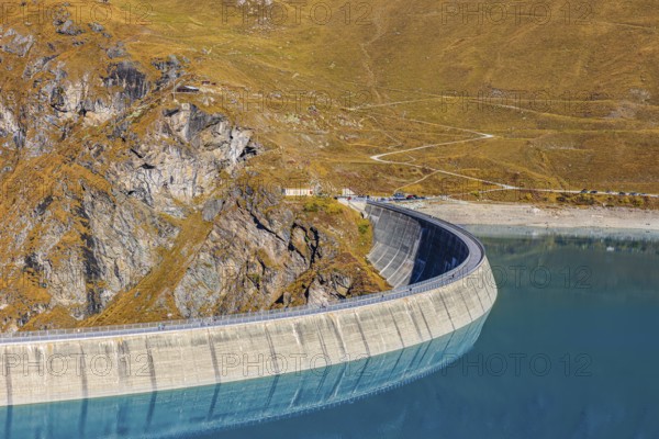 The dam of the Lac de Moiry Reservoir, Val d'Anniviers, Valais Alps, Canton of Valais, Switzerland