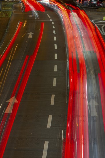 Rote Rückleuchten, Rush Hour, Rheinuferstraße, Cologne, Rhineland, North Rhine-Westphalia, Germany