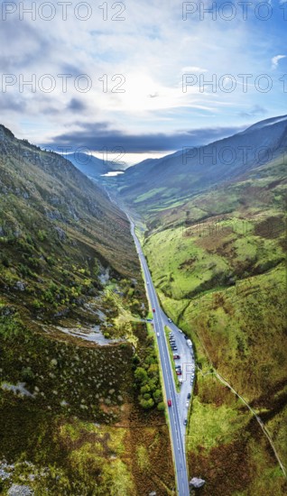 Autumn colours over Mach Loop from a drone, Minffordd, Tywyn, Wales, UK