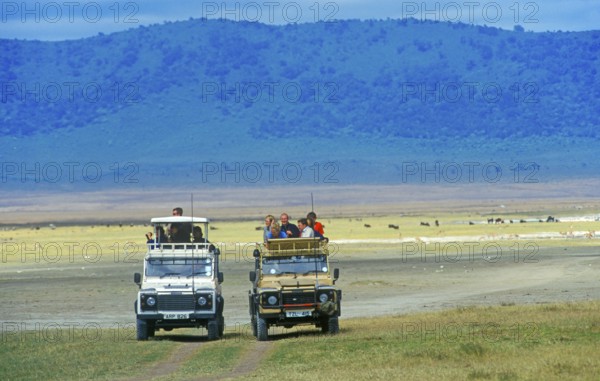 Safari in Ngorongoro Crater, Tanzania, Africa, June 2000, vintage, retro, old, historic