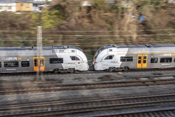 RRX, Rhein-Ruhr-Express, regional traffic, on the route east, in front of Essen main station, regional transport North Rhine-Westphalia, Germany