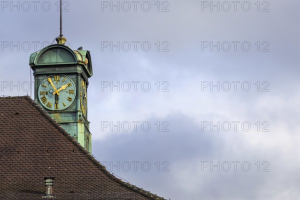 Clock tower at registry office, city of Esslingen, district of Esslingen, Baden-Württemberg, Germany