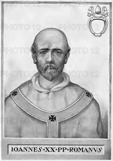 John XIX (previously Romanus of Tusculum, born in Rome, died there in October 1032) was pope between 1024 and 1032, Historical, authentic, digitally restored reproduction from a 19th century original, Record date not stated