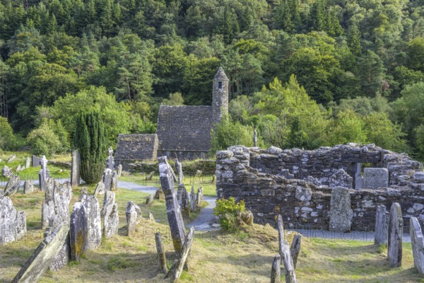 St Kevin's Church and Cemetery, Wicklow Mountains National Park, Glendalough, Brockagh, County Wicklow, Ireland