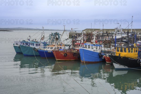 Colourful fishing boats in Oriel Harbour, Clogher, County Louth, Ireland