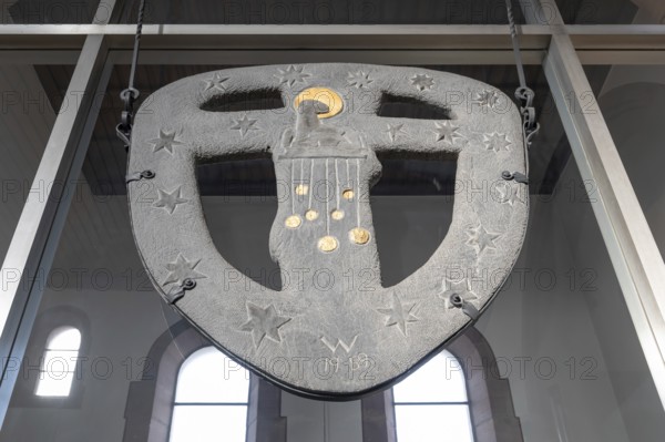Culture from 1959, the Lamb of God in the interior of St. Otto Church, Lauf an der Pegnitz, built around 1900, conversion 1970 to 1971, Ottogasse 5, Middle Franconia, Bavaria, Germany