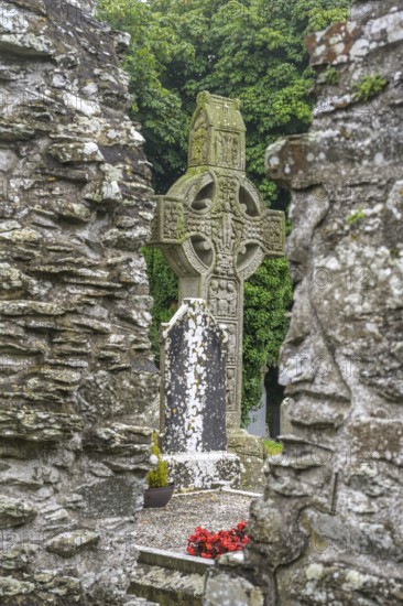 Muiredach church ruins and high cross, Monasterboice, County Louth, Ireland