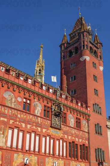 Exterior view of Red Town Hall, Market Square, Basel