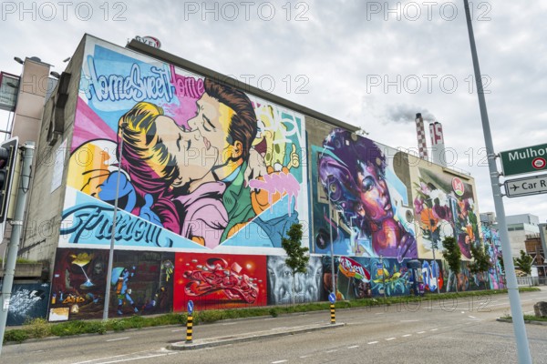 Wall painting, street art in the Bell area, Basel