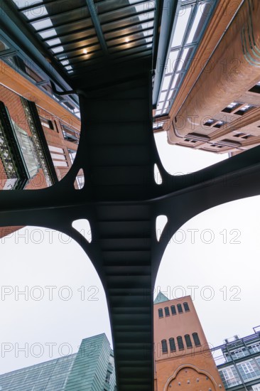 Footbridge at the fish market, Altona-Altstadt, Hamburg, Germany