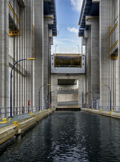 The newly built and already operational ship lift in Niederfinow, Brandenburg, Germany