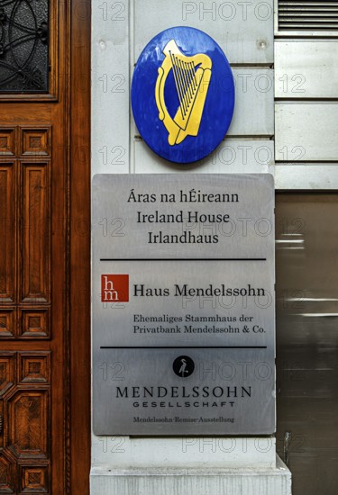 Name and company signs at the famous Mendelssohn house in Berlin's Jägerstraße, Germany