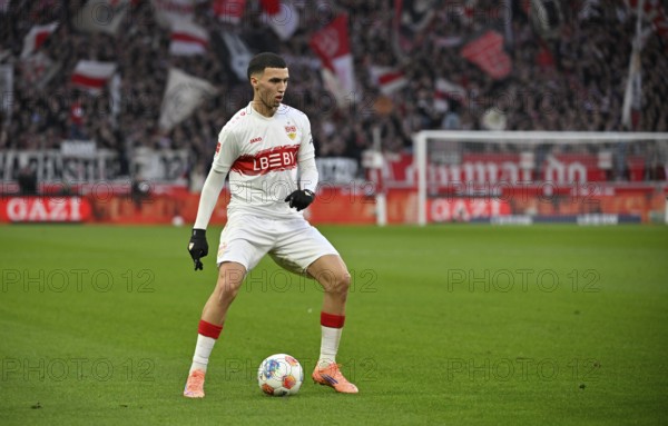 Bilal El Khannouss VfB Stuttgart (11) Action on the ball MHPArena, MHP Arena Stuttgart, Baden-Württemberg, Germany