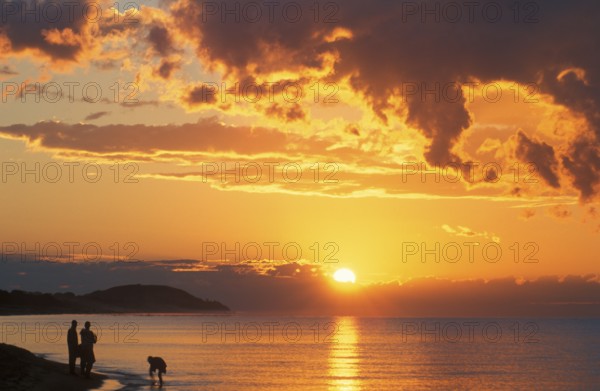 Sunrise over Lake Malawi near Kande, Malawi, Africa, July 2000, vintage, retro, old, historic