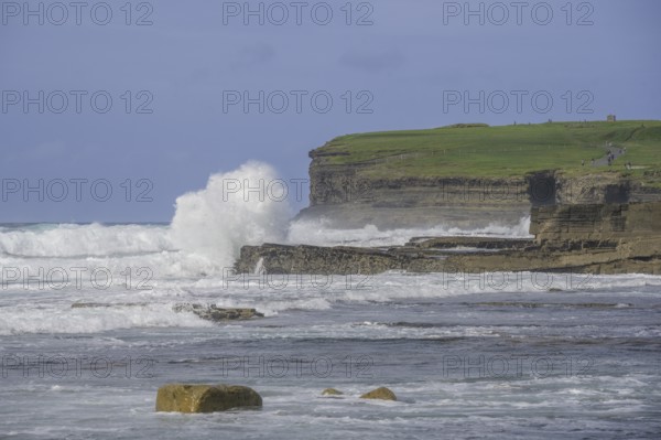 Strong surf on the cliff coast at Downpatrick Head, Lackan, County Mayo, Ireland
