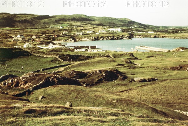 Coastal fishing village of Portnablagh, Sheephaven Bay, County Donegal, Ireland 1960s