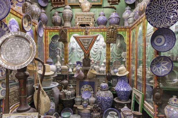 A bustling traditional market full of colorful ceramic ware and handmade pottery showcasing a rich cultural heritage
