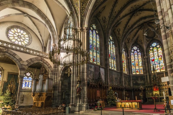 Interior view, Church of St. Peter and Paul, Obernai, Alsace, Bas-Rhin Department, France