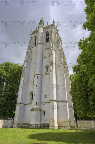 Tower of the Abbey of, Le Bec-Hellouin, Eure, France