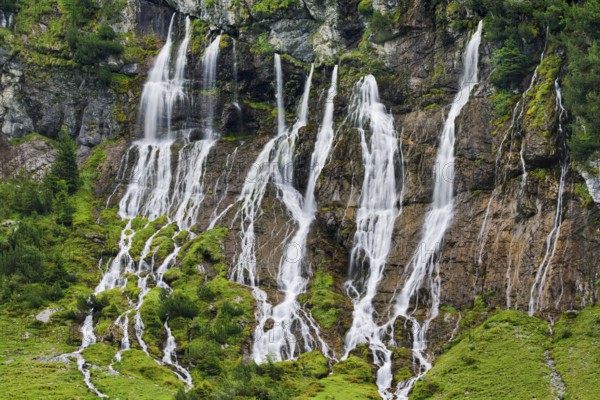 Jungibach Falls in Gental near Engstlenalp, Canton of Bern, Switzerland
