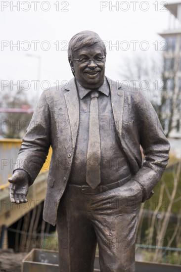 Walter Lübcke memorial at the erection of Walter Lübcke Platz in front of the Konrad Adenauer Haus, the party headquarters of the Christian Democratic Union (CDU) on 02.12.2025. The square was erected by the Centre for Political Beauty (ZPS) and approved by the Berlin Mitte district office for two years. Walter Lübcke was a member of the Hessian state parliament for the CDU and was murdered by an AfD supporter on 2 June 2019