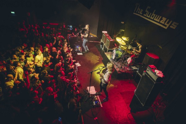 Billy Lunn (singer and guitarist), Camille Phillips (drummer) and Charlotte Cooper (singer and bassist) from The Subways live on For Eternity Tour 2025 at Hole44 in Berlin on 29.11.2025