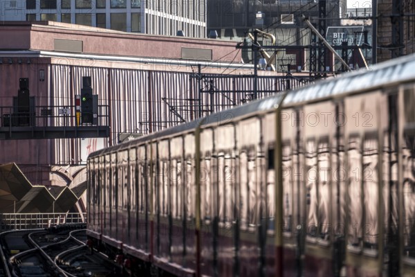S-Bahn trains on the line, near Tiergarten station, Berlin, Germany