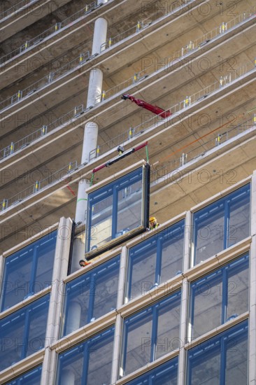 Construction site of the high-rise office building The Berlinian, in the vicinity of Alexanderplatz in Berlin, Germany