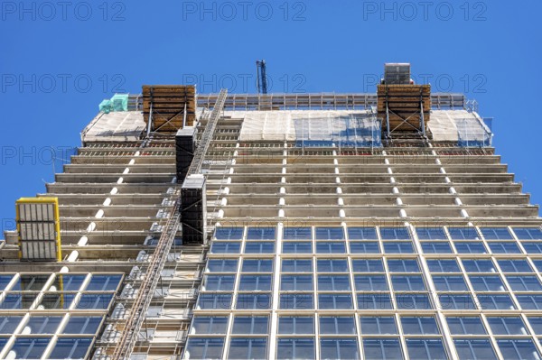 Construction site of the high-rise office building The Berlinian, in the vicinity of Alexanderplatz in Berlin, Germany
