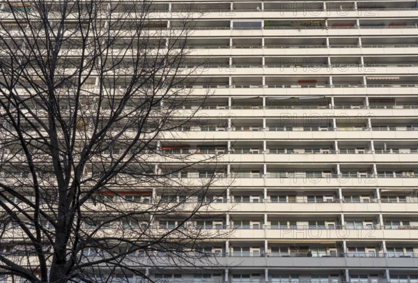 High-rise residential building on Spandauer Strasse in Berlin, Germany