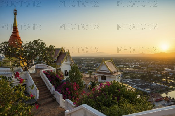 Wat Khao Chong Krachok, sunset, Prachuap Khiri Khan, Prachuap Khiri Khan Province, Central Thailand, Thailand
