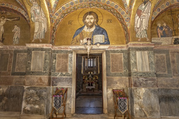 Mosaics in the Catholicon of the Hosios Luke Monastery, UNESCO World Heritage Site in Steiri, Greece