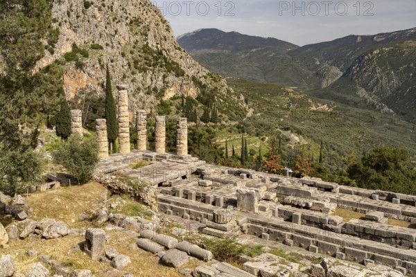 The Temple of Apollo, Archaeological Site of Delphi, UNESCO World Heritage Site in Delphi, Greece