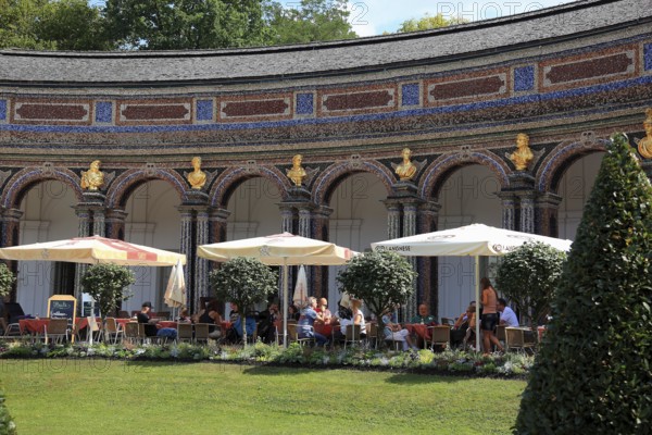 Cafe am Sonnentempel, New Palace, Hermitage in Bayreuth, Upper Franconia, Bavaria, Germany