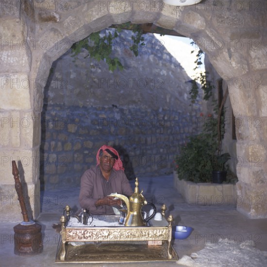 Taybet Zaman, traditional coffee brewing, Aqaba, Jordan