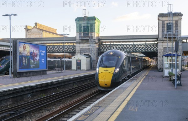 GWR British Rail Class 800 train at platform, Exeter St Davids railway station, Exeter, Devon, England, UK