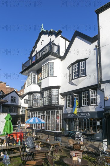 Mol's Coffee House, historic Grade I listed building, Cathedral Close, Exeter, Devon, England, UK c 1596