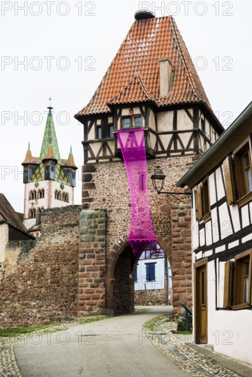 Medieval town and half-timbered houses, Châtenois, Bas-Rhin, Alsace, France