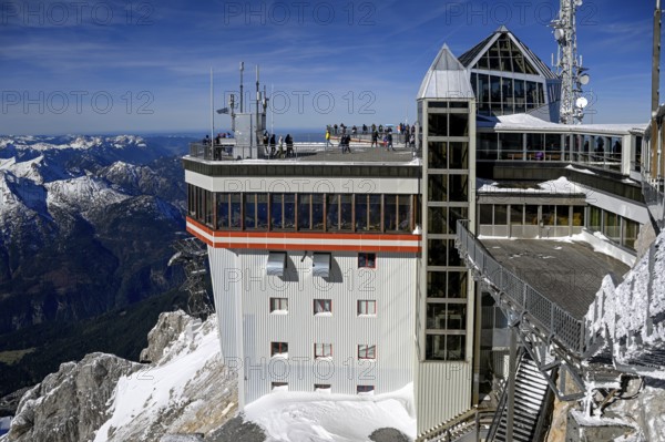 Mountain station of the Zugspitz cable car, Austrian side, municipality of Ehrwald, Reutte district, Tyrol, Austria