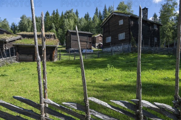 Maihaugen open-air museum with houses and objects from farms in Gudbrandsdal, Lillehammer am Mjøsa Lake, Innlandet Municipality, Norway