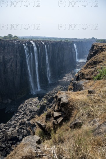 Water plunges into the depths, Victoria Falls and Gorge, Zimbabwe