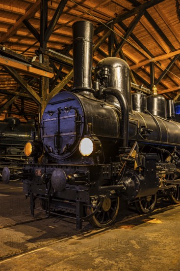 Legendary Austrian Southern Railway No. 415, pulled the court train of Empress Elisabeth, Sissi, Eisenbahnmuseum, Augsburg railway park, administrative district of Swabia, Bavaria, Germany