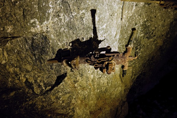 Old drilling machine, salt mine, Bex, Canton of Vaud, Switzerland