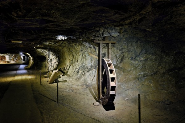 Old tools for salt production on display, salt mine, Bex, Canton of Vaud, Switzerland