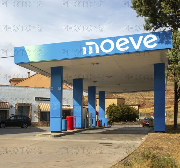 Moeve formerly Cepsa petrol gas station, Molina de Aragón, Guadalajara province, Castile-La Mancha, Spain