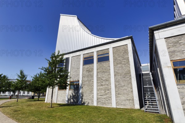 Utzon Center, experimental cultural center for architecture, design, art and communication, modern architecture, harbour front, Aalborg, Denmark